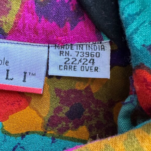 Forelli Vintage Womens Button-Up Long Sleeve Geometric Print Shirt Blouse 22/24 - Picture 3 of 9